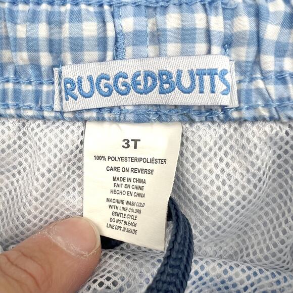 RuggedButts Blue Gingham Swim Shirts - Picture 4 of 5